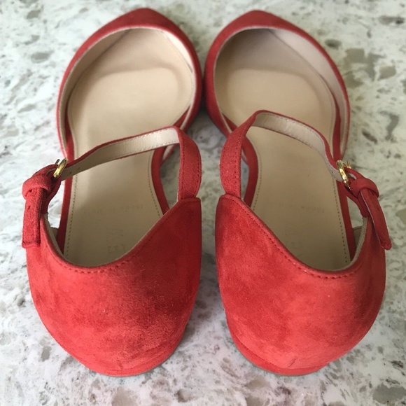 J.CREW NWT Red Lily SUEDE LEATHER Flats Shoes 7.5 - Picture 4 of 7